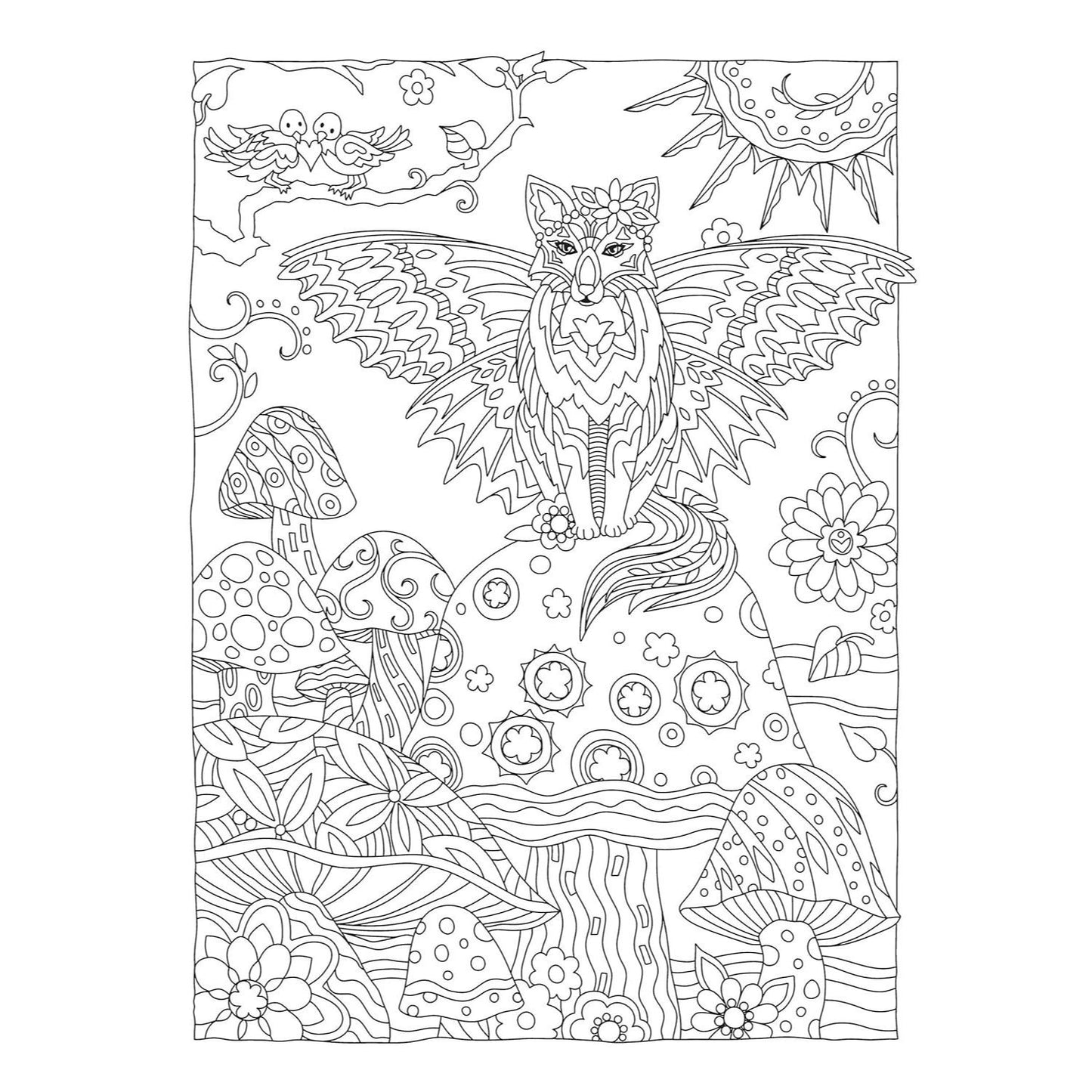 Creative Haven Fanciful Foxes Coloring Book