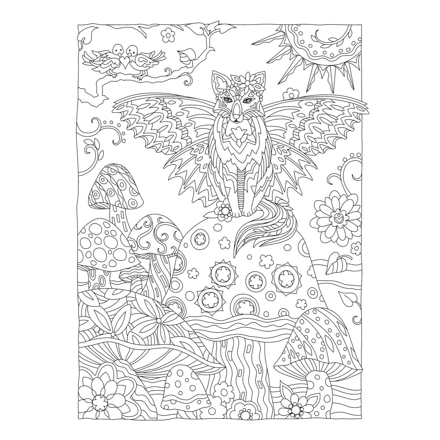 Creative Haven Fanciful Foxes Coloring Book