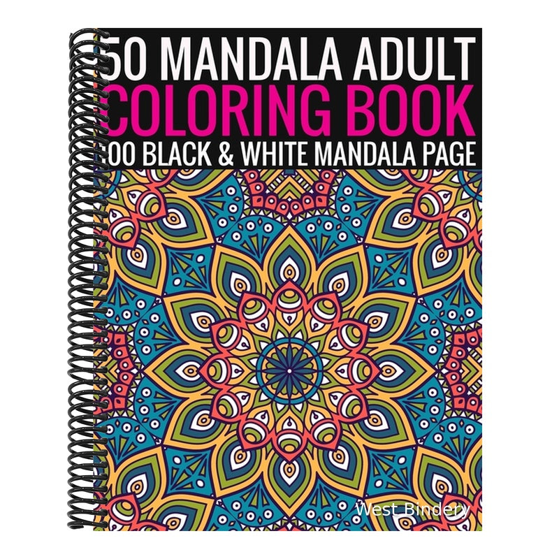 50 Mandala Adult Coloring Book 100 Black & White Mandala Page: (Adult Coloring Book )