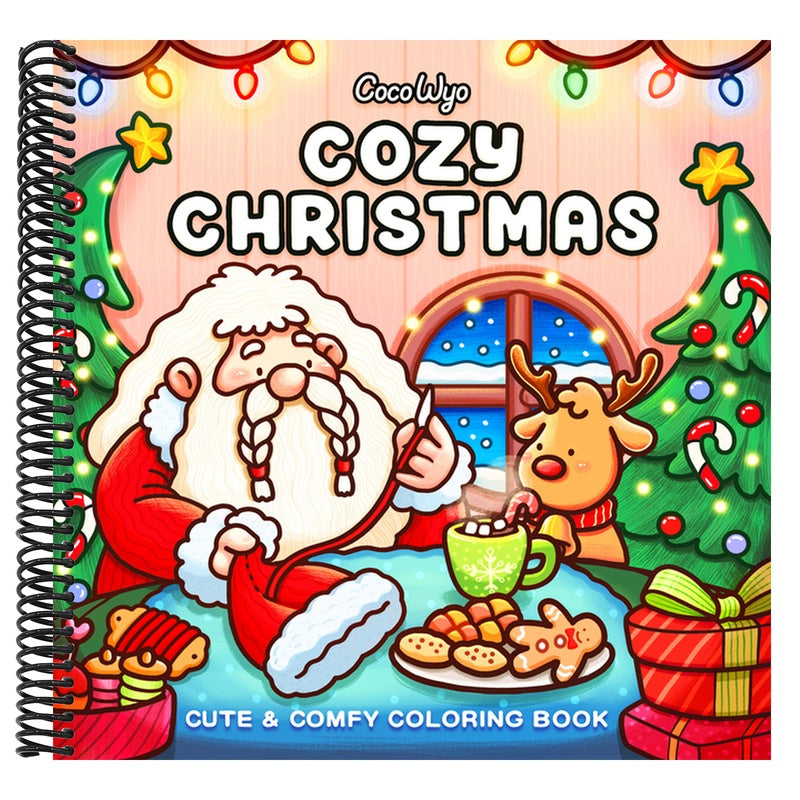 Cozy Christmas: Coloring Book for Adults and Kids (Cozy Spaces Coloring) (Spiral Bound)