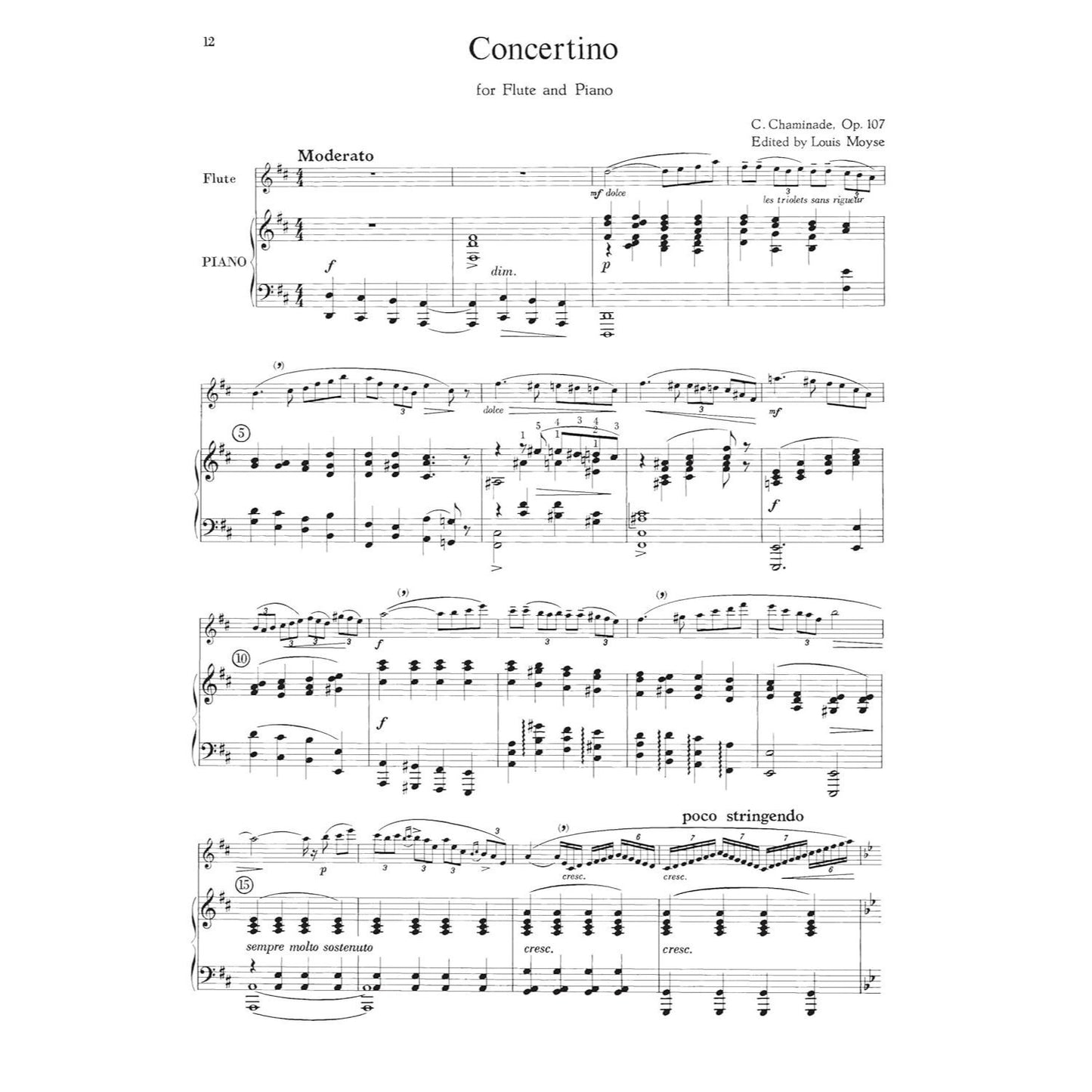 Flute Music by French Composers for Flute and Piano - Flute Sheet Music Collection - Flute Music Book with Music Pieces by Henri Busser, Cecile Chamin