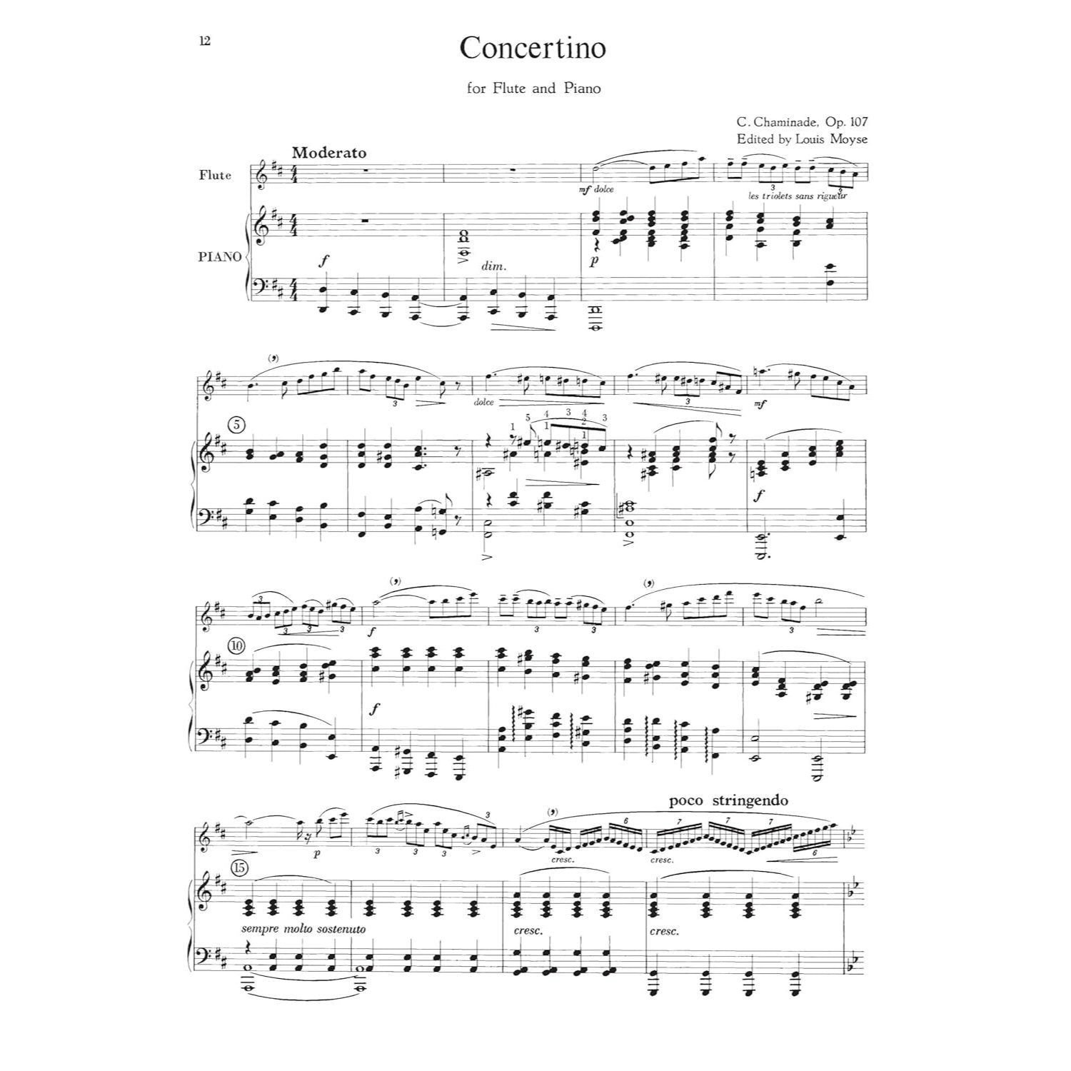 Flute Music by French Composers for Flute and Piano - Flute Sheet Music Collection - Flute Music Book with Music Pieces by Henri Busser, Cecile Chamin