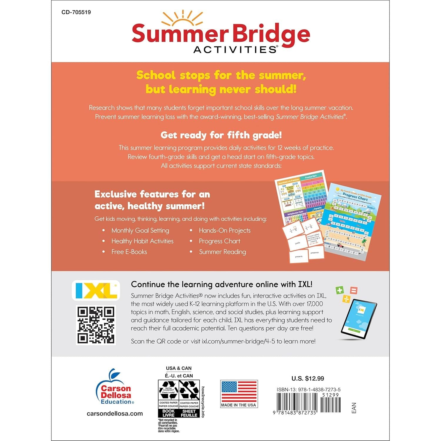 Summer Bridge Activities, Grades 4 - 5
