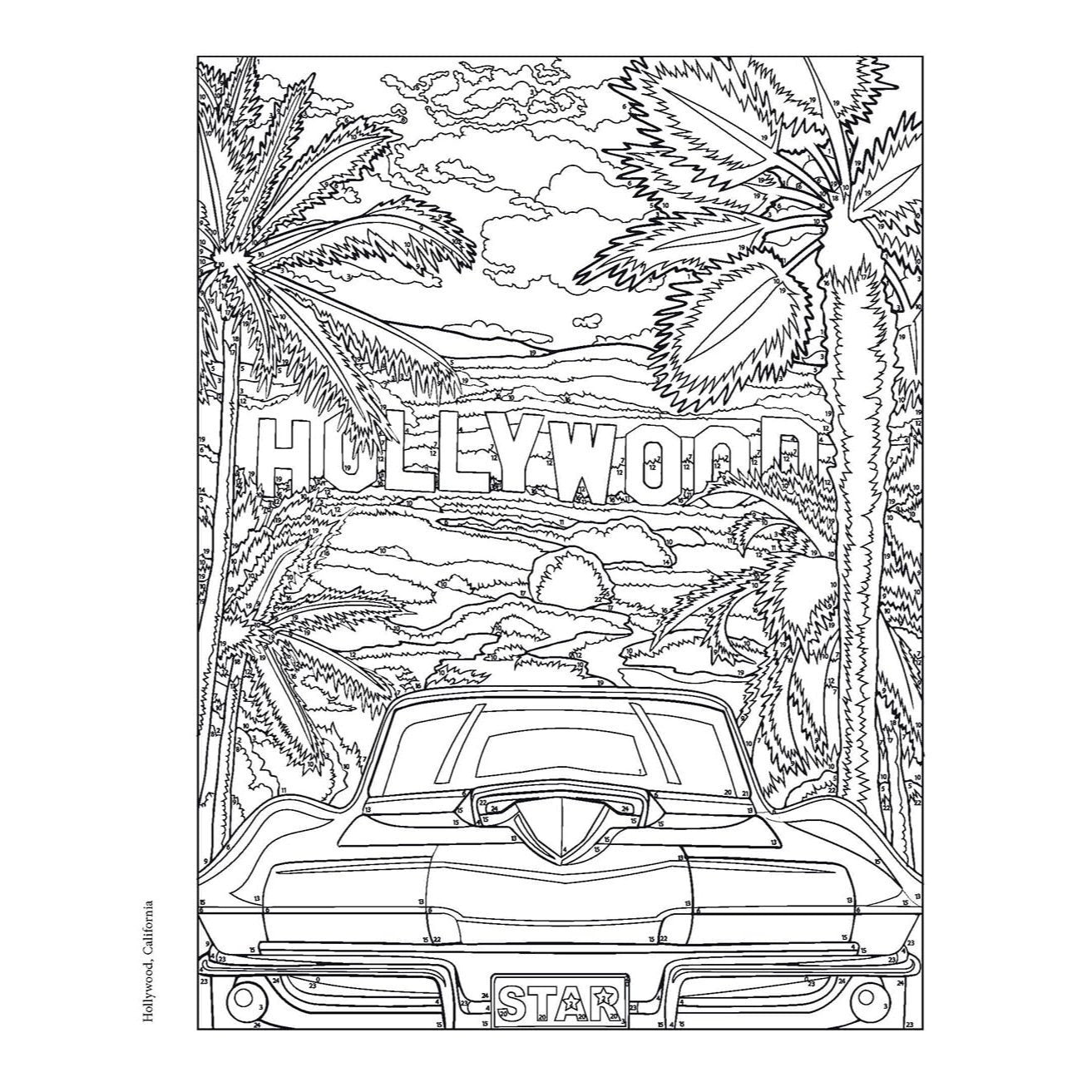 Creative Haven Road Trip USA Color by Number (Adult Coloring Books: USA) (Spiral Bound)