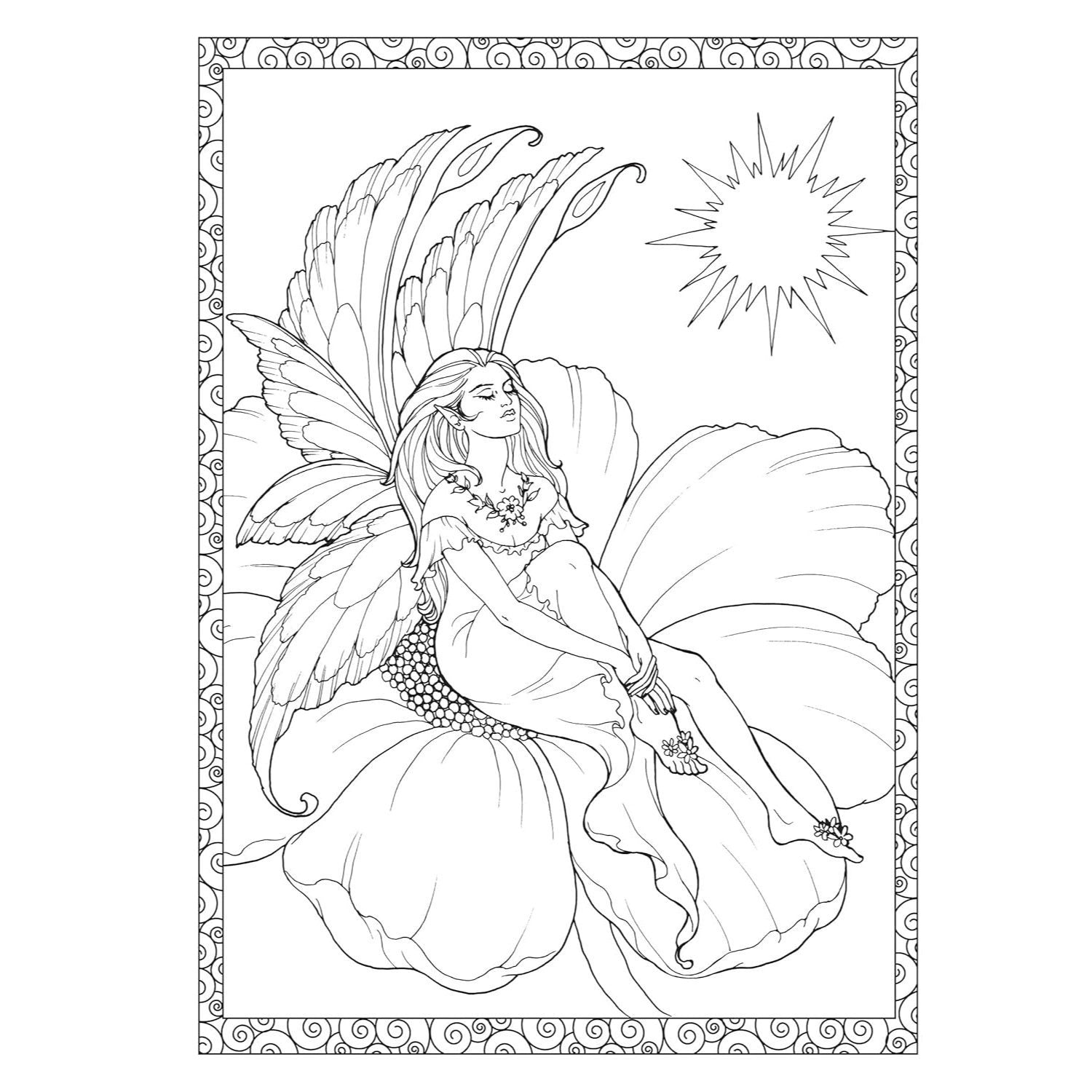Creative Haven Enchanted Fairies Coloring Book