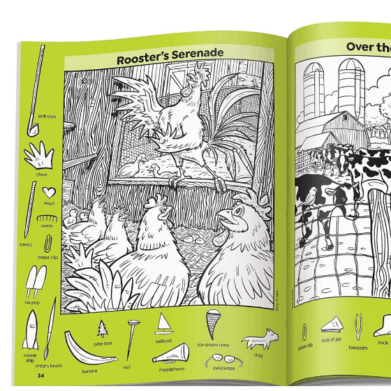 Farm Puzzles: Ultimate Farm Picture Puzzle Book with Over 1,200 Objects to Seek and Find, Farm-Themed Activity Book for Kids 6 and Older (Highlights Hidden Pictures) (Spiral Bound)