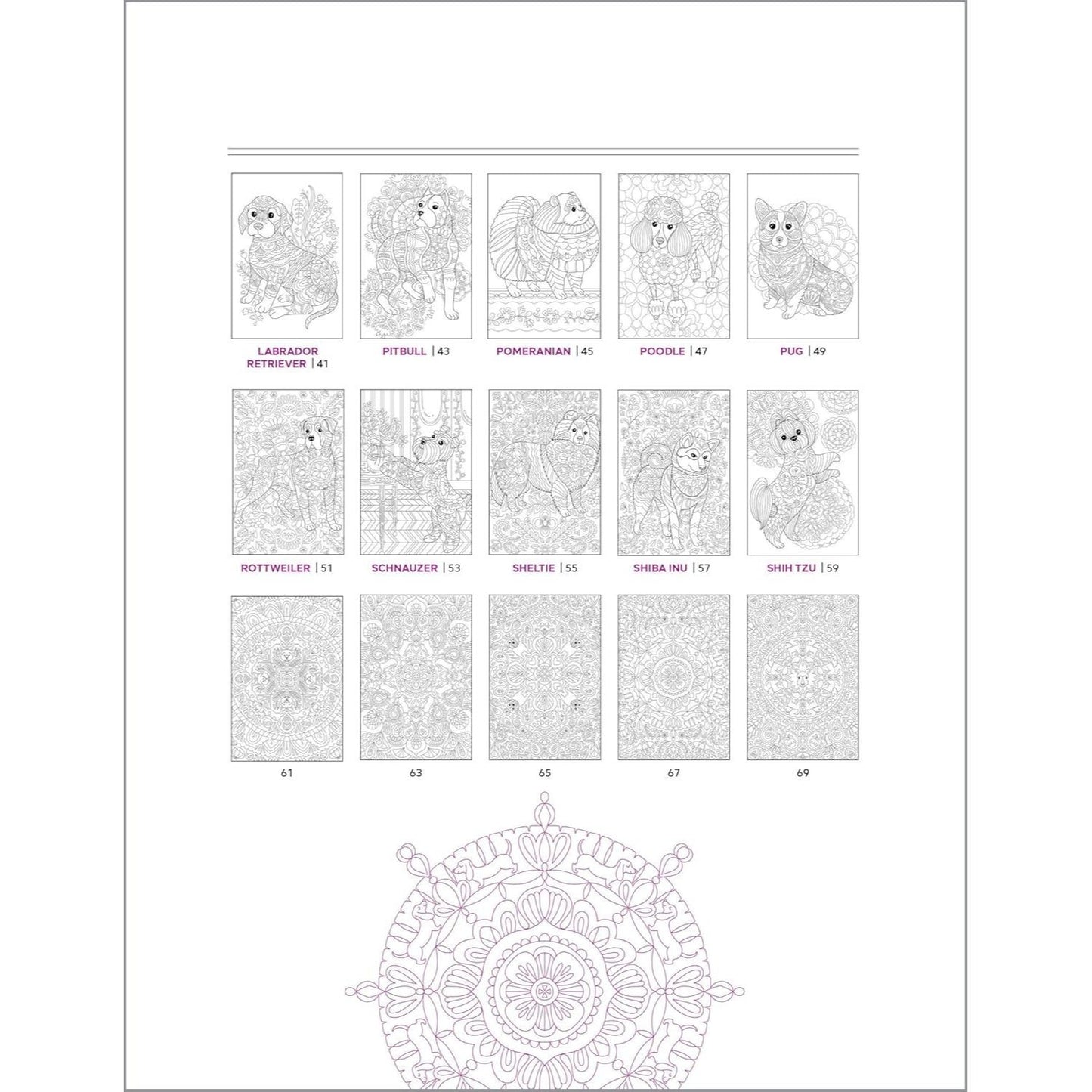 Stress Relief Dog Coloring Book: 35 Detailed Designs for Adults