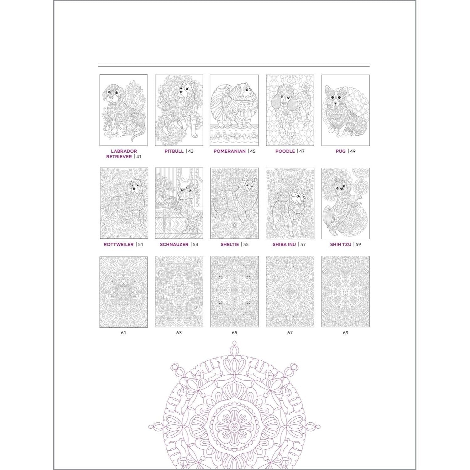 Stress Relief Dog Coloring Book: 35 Detailed Designs for Adults