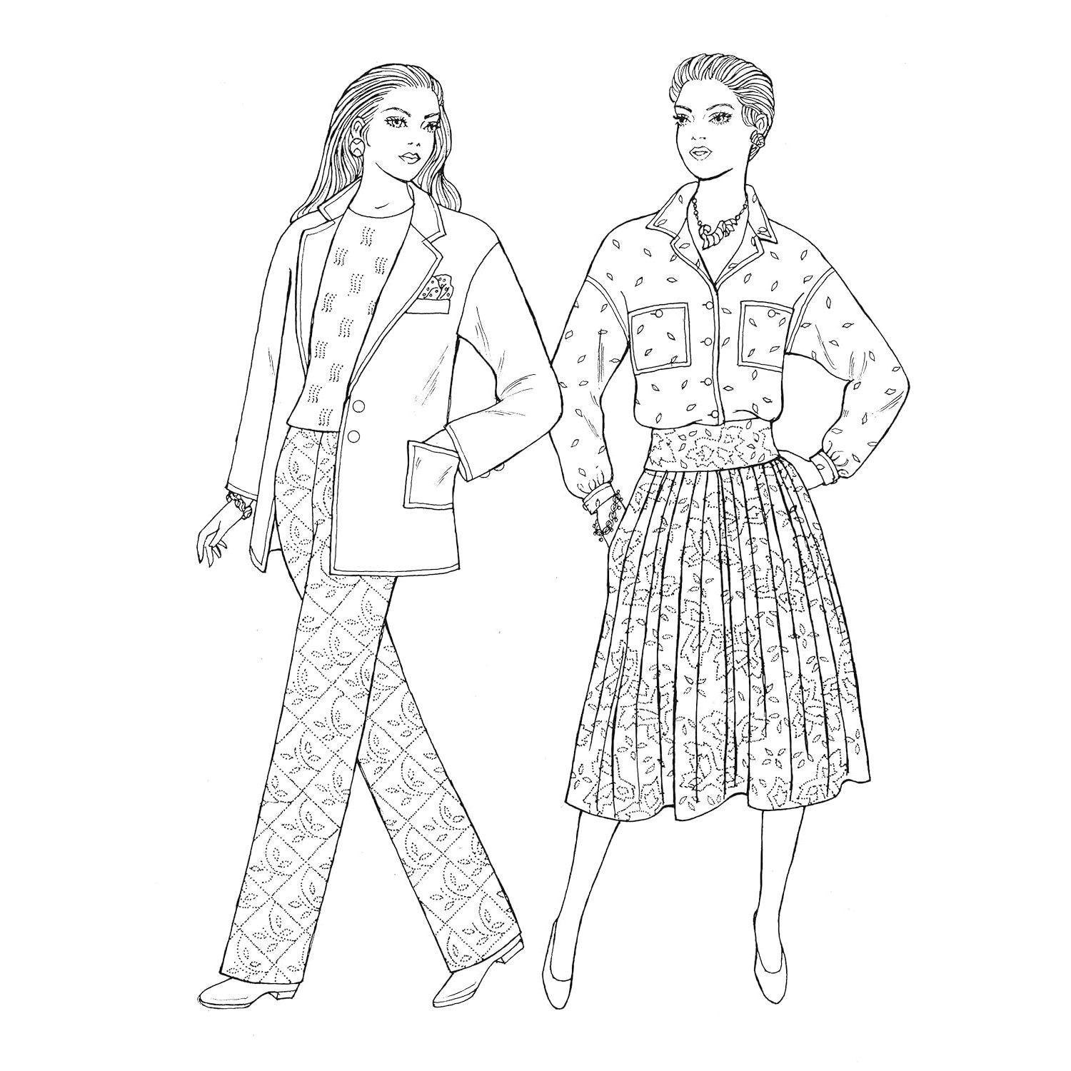 Creative Haven Fabulous Fashions of the 1980s Coloring Book