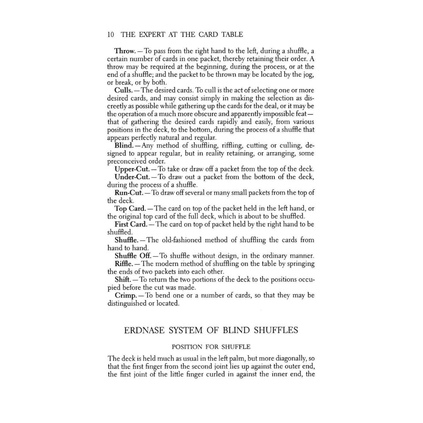 The Expert at the Card Table: The Classic Treatise on Card Manipulation