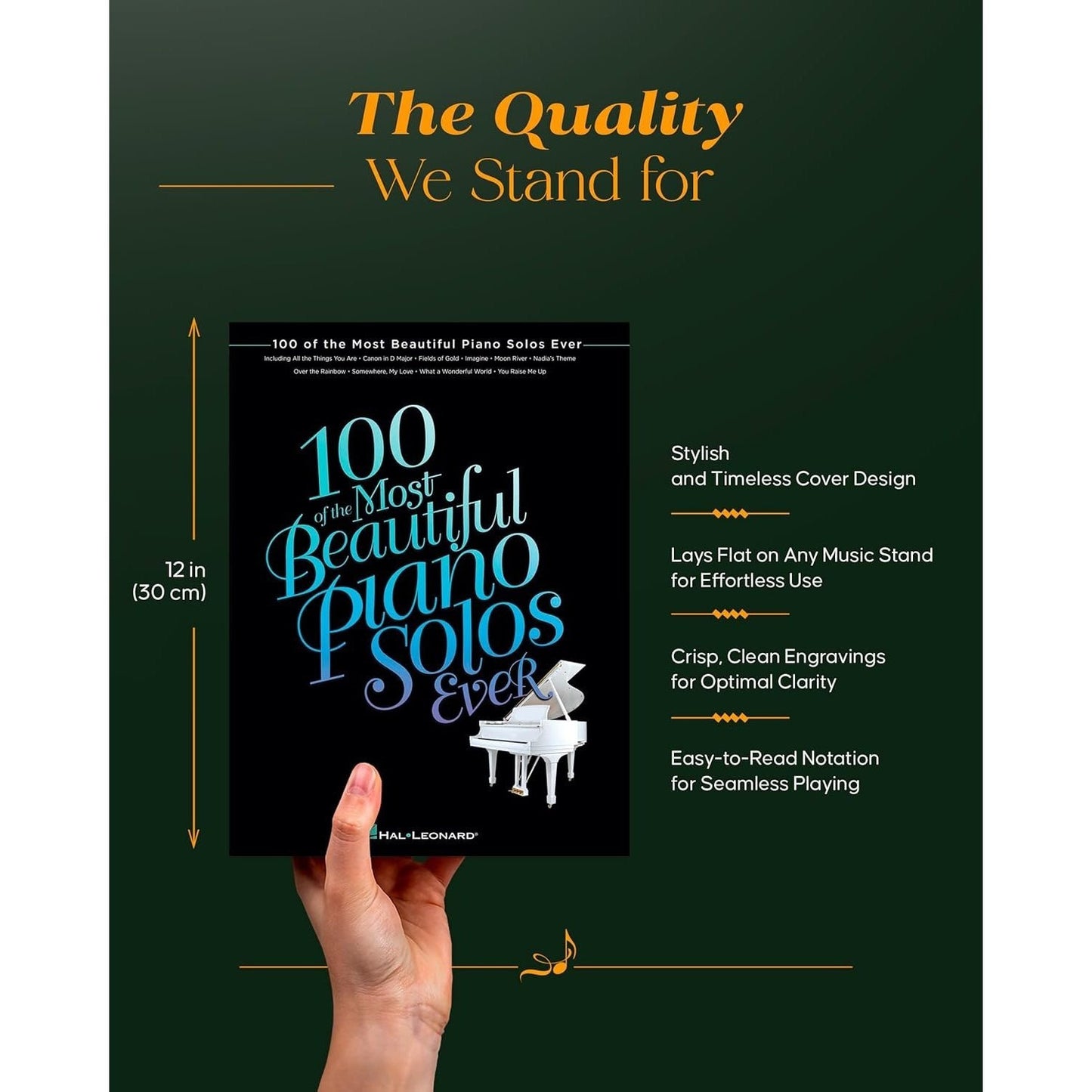 100 of the Most Beautiful Piano Solos Ever | Piano Sheet Music Book for Intermediate Players | Classical Pop and Jazz Standards | Essential Solo Repertoire for Adult Students Teachers and Pianists