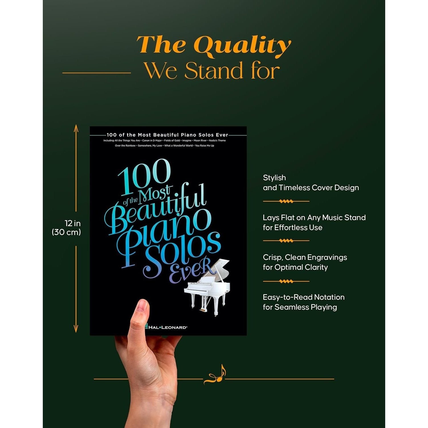 100 of the Most Beautiful Piano Solos Ever | Piano Sheet Music Book for Intermediate Players | Classical Pop and Jazz Standards | Essential Solo Repertoire for Adult Students Teachers and Pianists