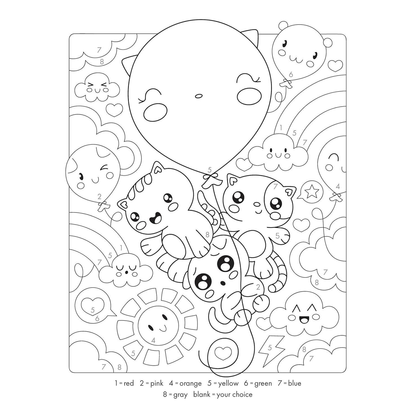 Cute Kawaii Color by Number