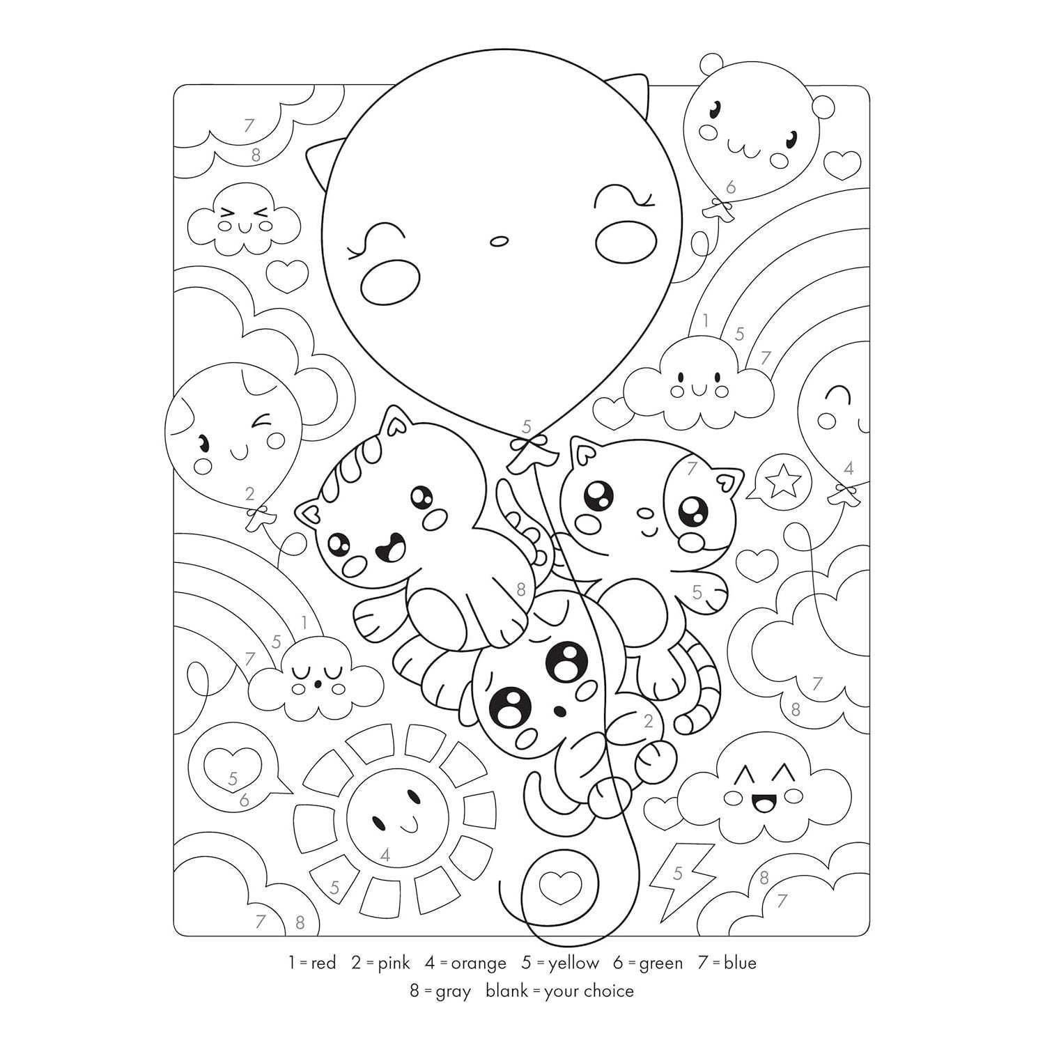 Cute Kawaii Color by Number