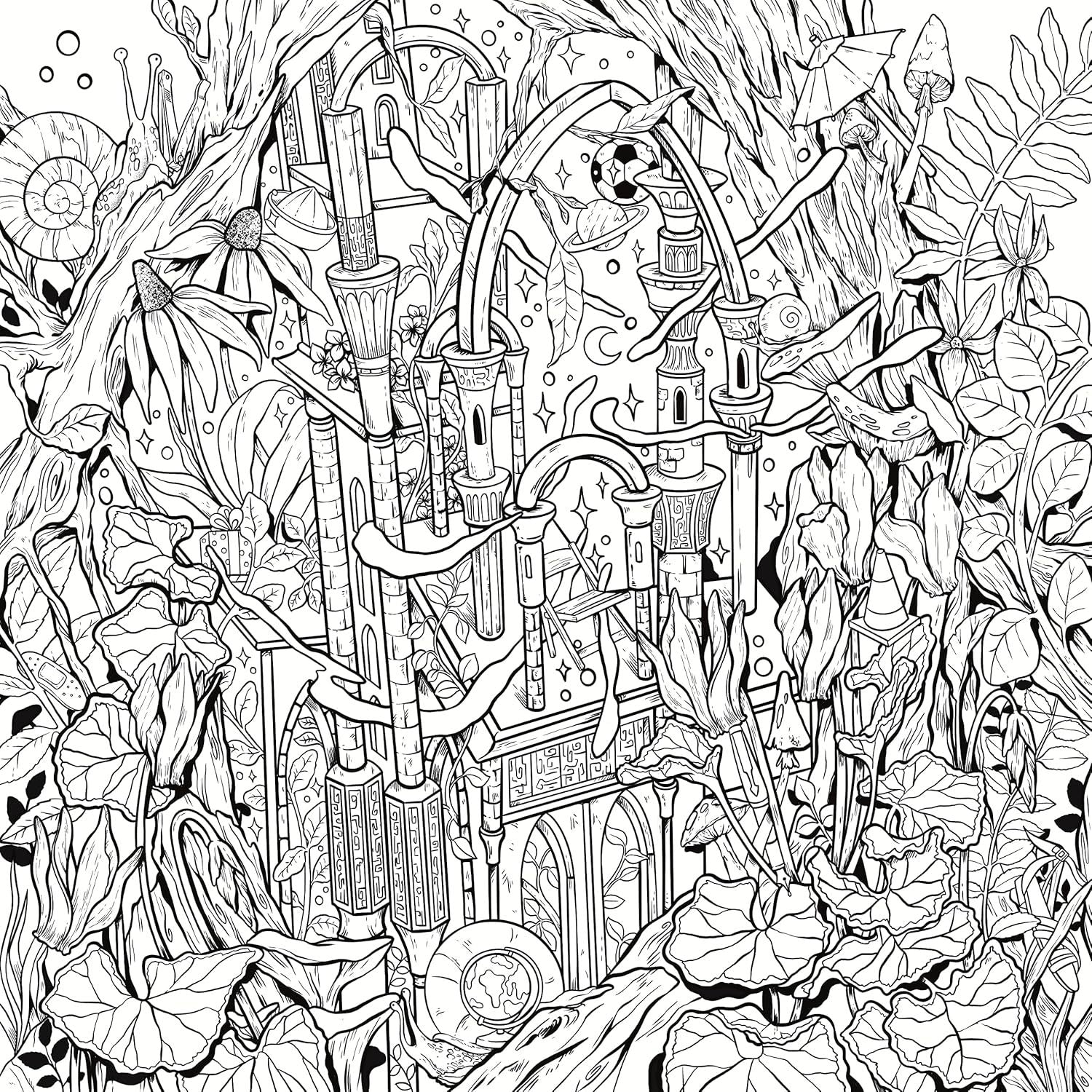 Mythographic Color and Discover: Dream Garden: An Artist's Coloring Book of Floral Fantasies