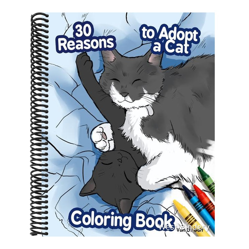 30 Reasons to Adopt a Cat Coloring Book