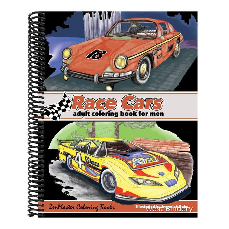 Race Cars Adult Coloring Book for Men: Men's Coloring Book of Race Cars, Muscle Cars, and High Performance Vehicles