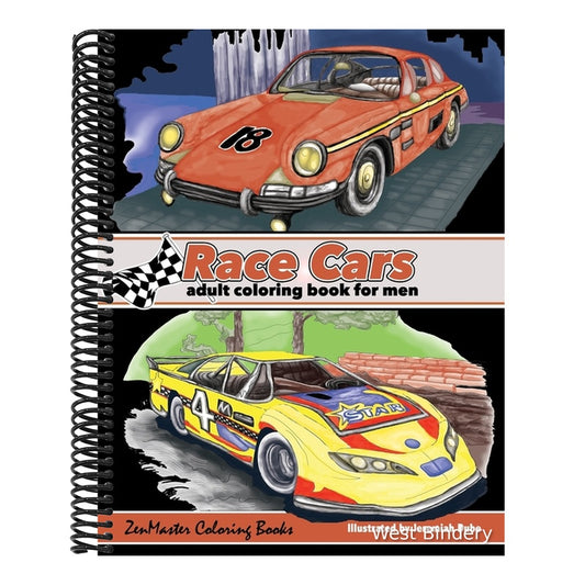 Race Cars Adult Coloring Book for Men: Men's Coloring Book of Race Cars, Muscle Cars, and High Performance Vehicles