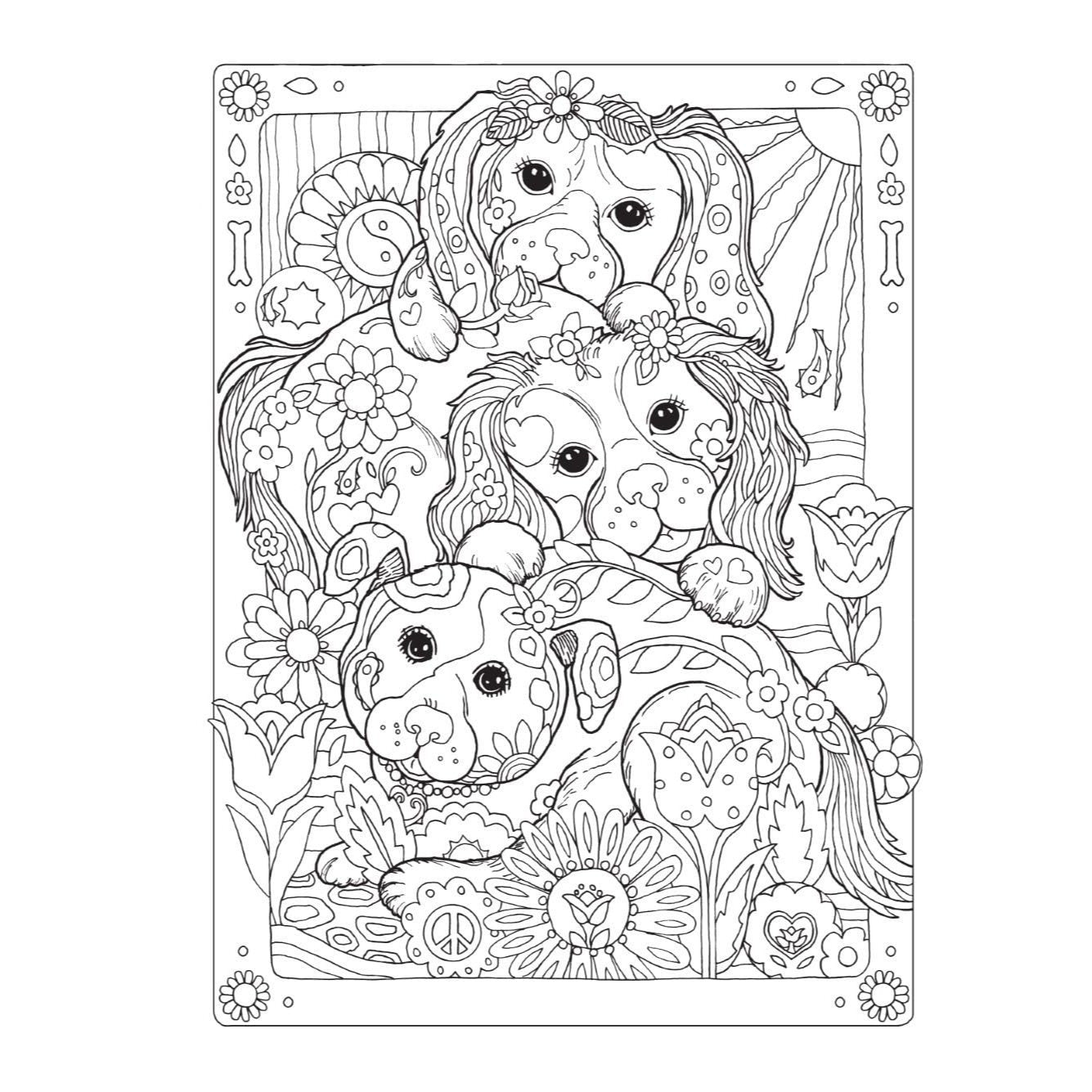 Creative Haven Dazzling Dogs Coloring Book (Spiral Bound)