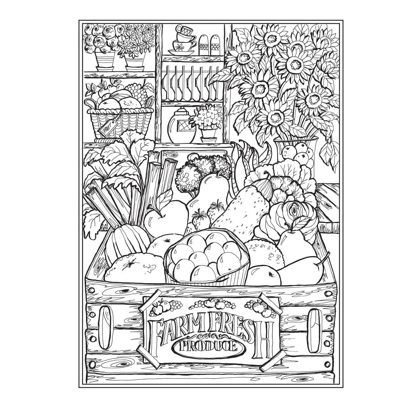 Creative Haven Country Farm Scenes Coloring Book