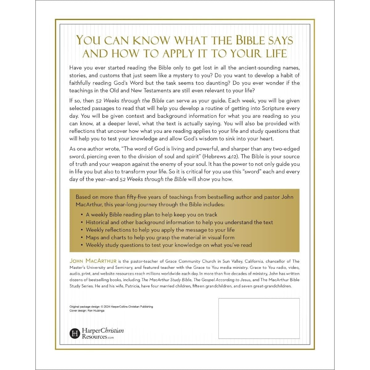 52 Weeks Through the Bible: A Year-Long Bible Study for Men and Women