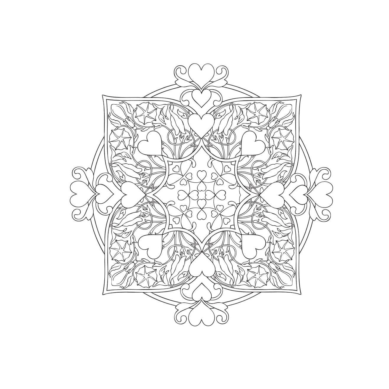 Creative Haven Heart Mandalas Coloring Book