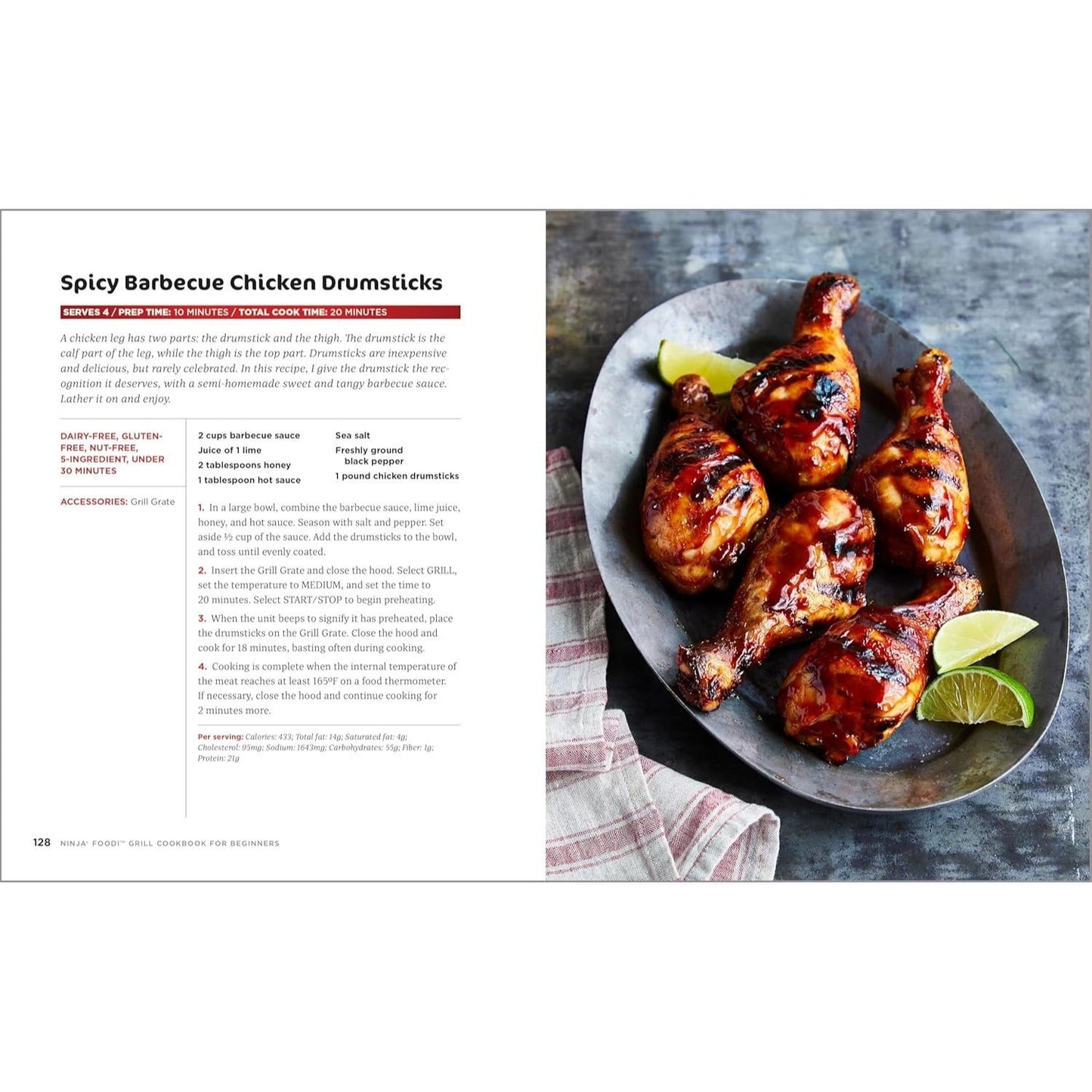The Official Ninja Foodi Grill Cookbook for Beginners: 75 Recipes for Indoor Grilling and Air Frying Perfection (Spiral Bound)