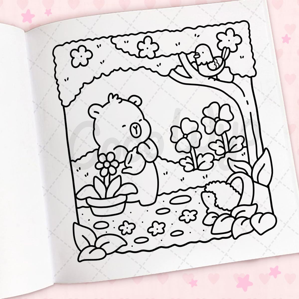 Cozy Cuties: Coloring Book for Adults and Kids (Cozy Spaces Coloring) (Spiral Bound)