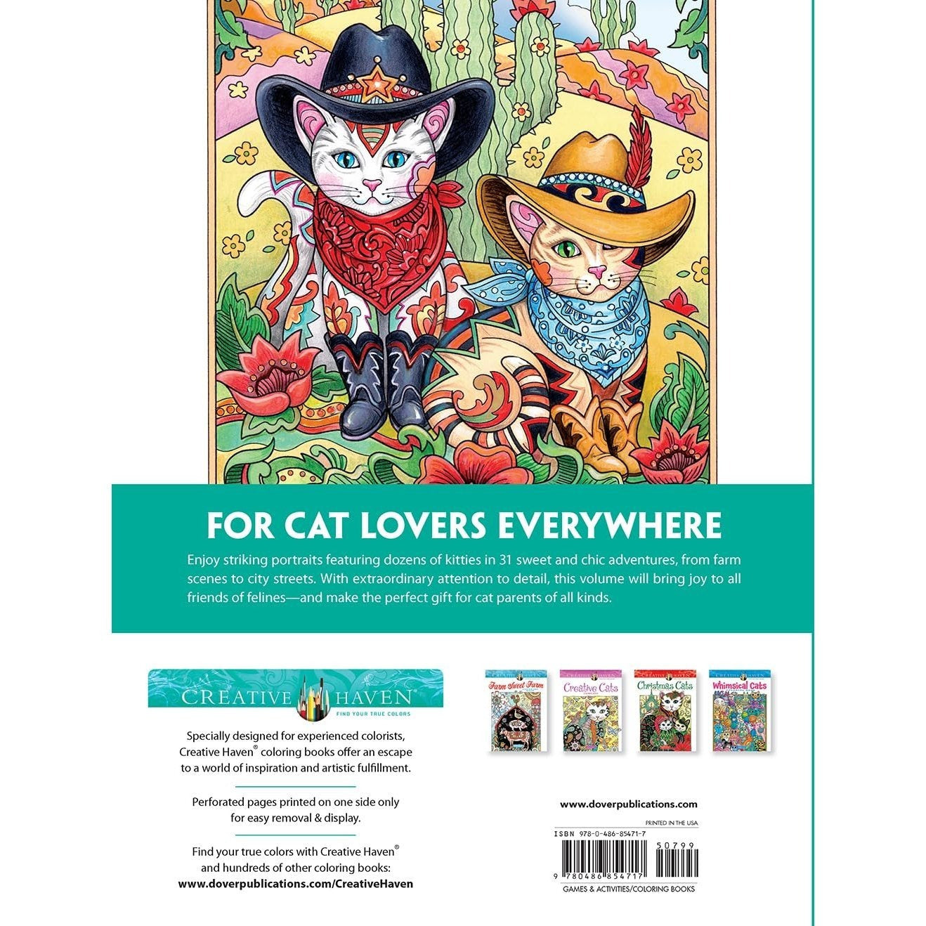Creative Haven Country Cats & City Kitties Coloring Book