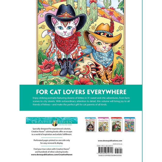 Creative Haven Country Cats & City Kitties Coloring Book