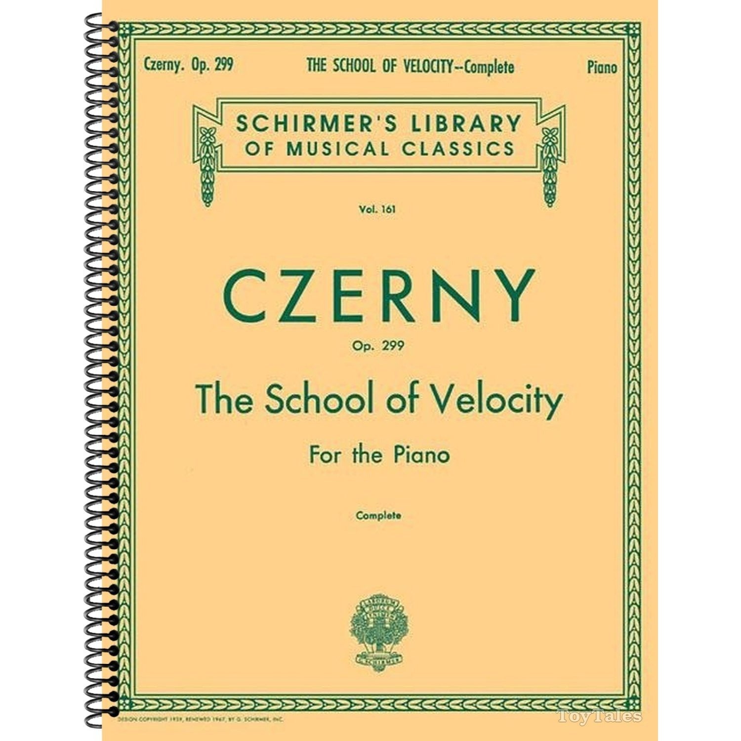 School of Velocity, Op. 299 (Complete)- Schirmer Library of Classics Volume 161 Piano Technique by Carl Czerny (Spiral Bound)