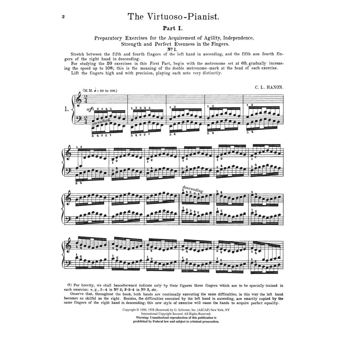 Hanon: The Virtuoso Pianist in Sixty Exercises, Complete (Schirmer's Library of Musical Classics, Vol. 925) (Spiral Bound)