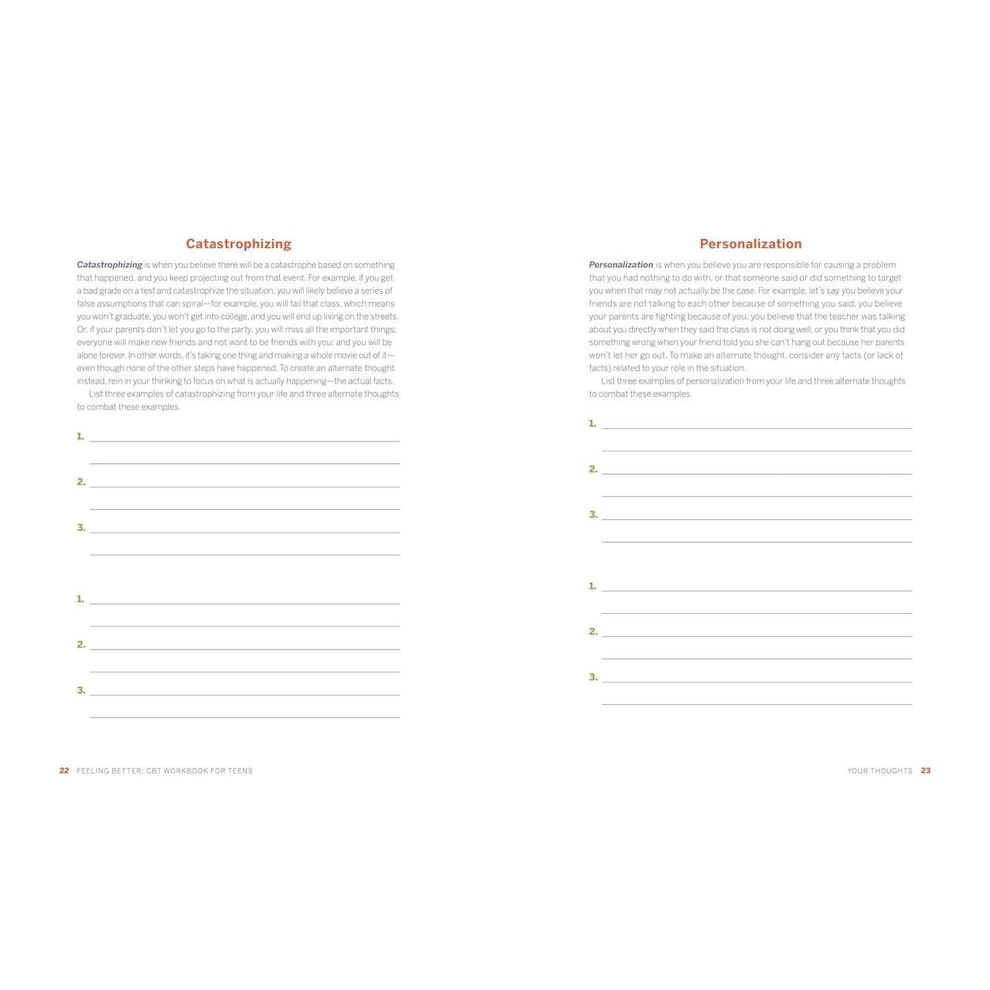 Feeling Better: CBT Workbook for Teens: Essential Skills and Activities to Help You Manage Moods, Boost Self-Esteem, and Conquer Anxiety
