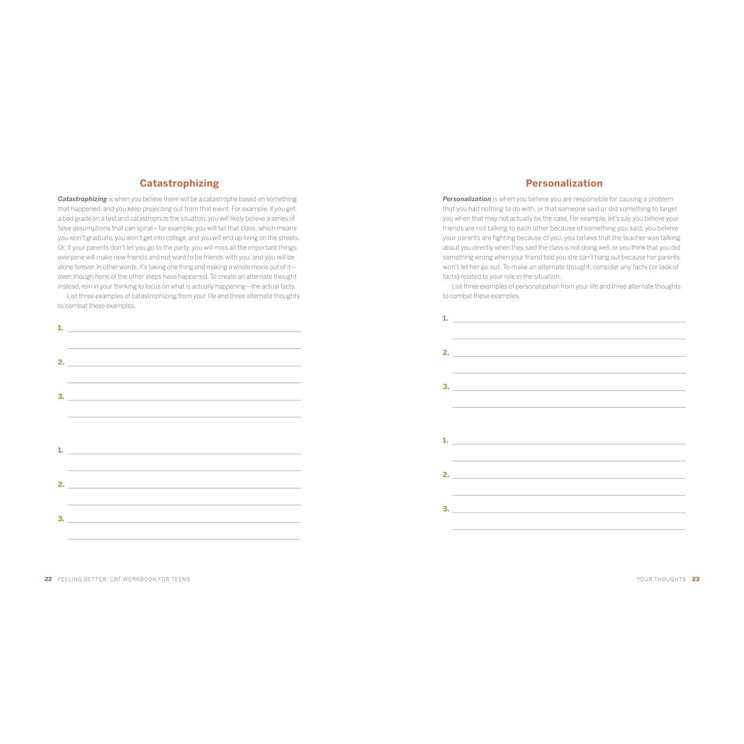 Feeling Better: CBT Workbook for Teens: Essential Skills and Activities to Help You Manage Moods, Boost Self-Esteem, and Conquer Anxiety