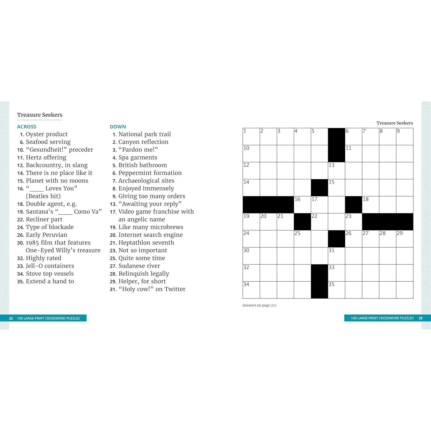 100 Large-Print Crossword Puzzles: Easy Puzzles to Entertain Your Brain (Spiral Bound)
