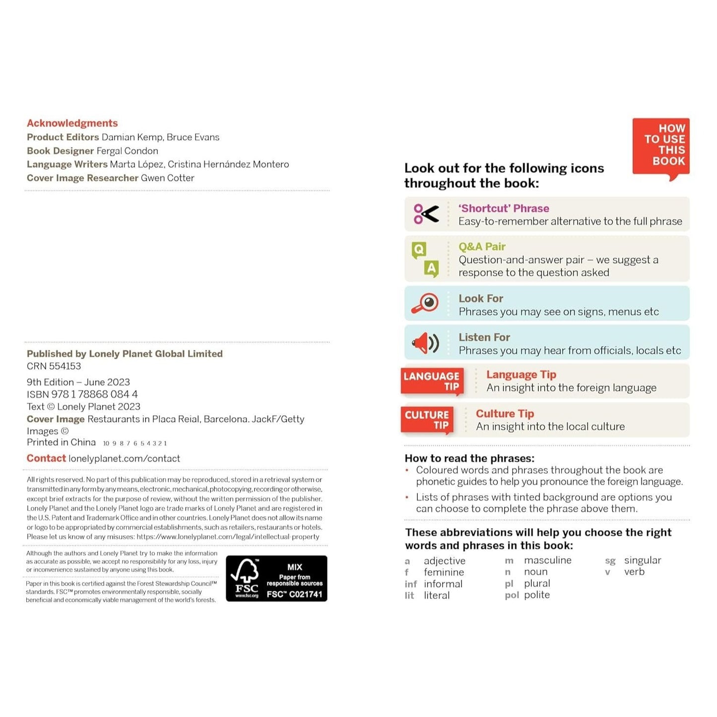 Lonely Planet Spanish Phrasebook & Dictionary