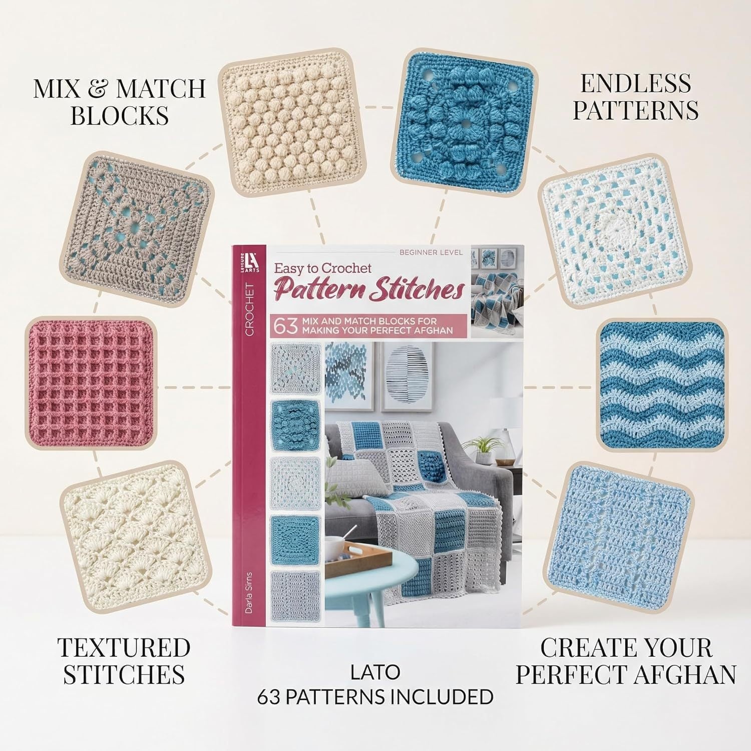 Easy to Crochet Pattern Stitches: 63 Mix and Match Blocks for Making Your Perfect Afghan (Spiral Bound)