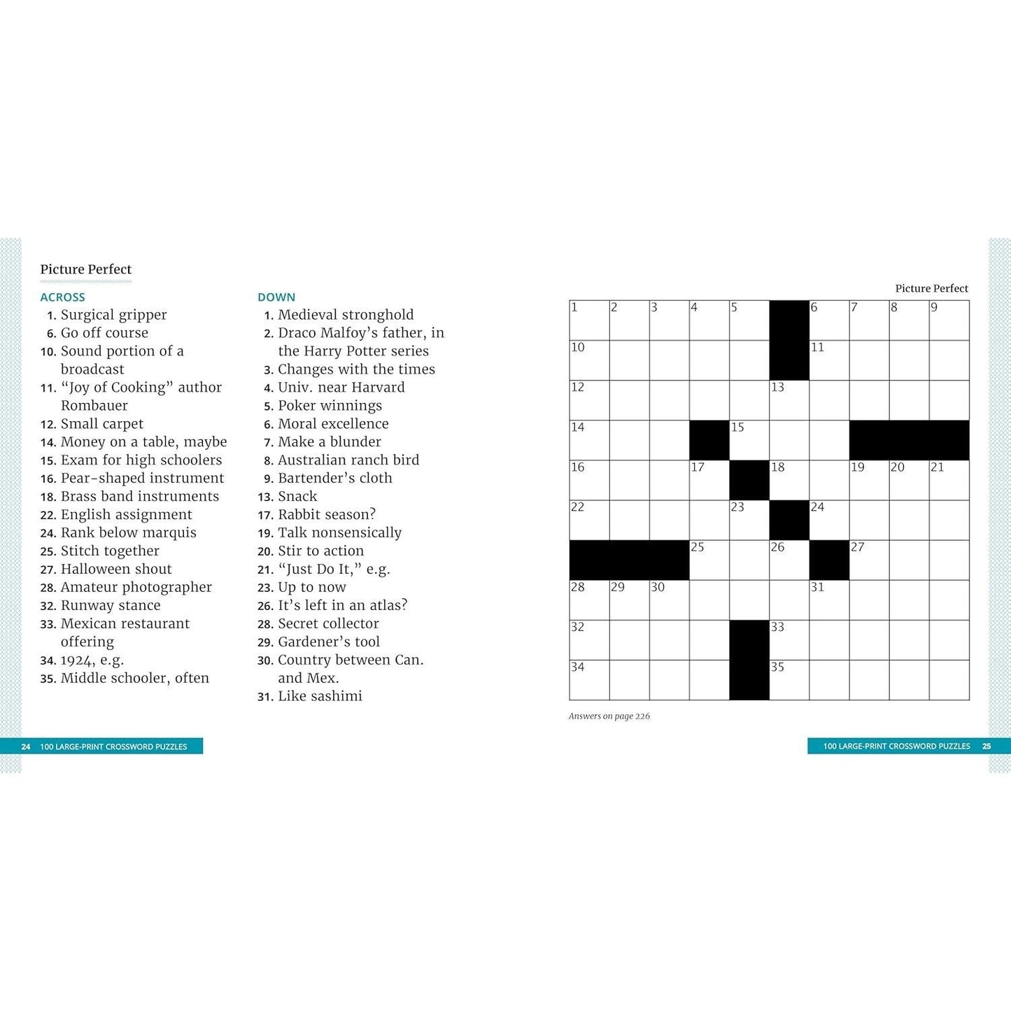 100 Large-Print Crossword Puzzles: Easy Puzzles to Entertain Your Brain (Spiral Bound)