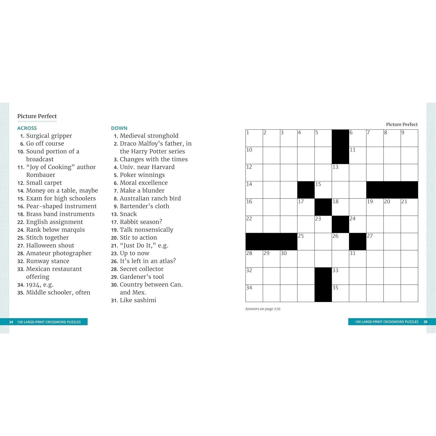 100 Large-Print Crossword Puzzles: Easy Puzzles to Entertain Your Brain (Spiral Bound)