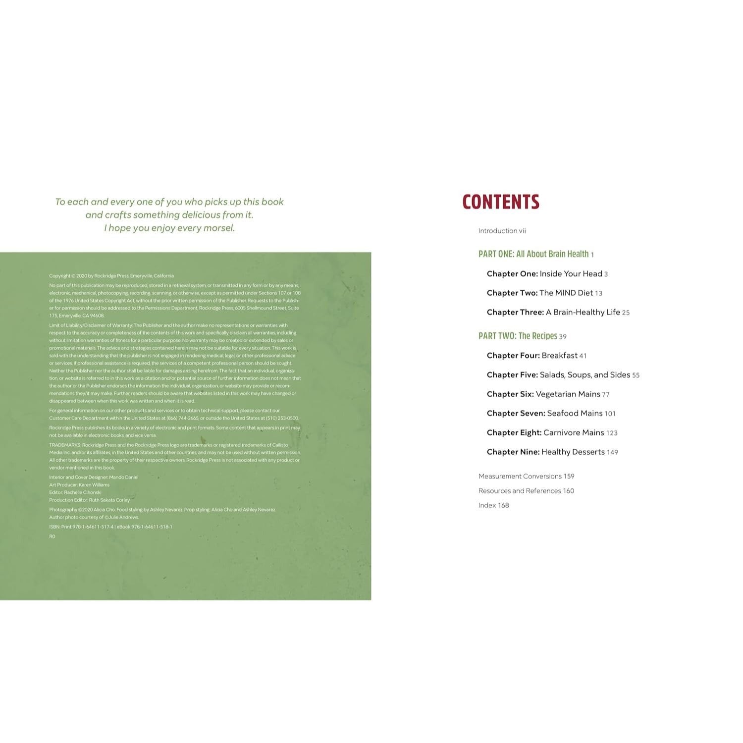 The Brain Health Cookbook: Mind Diet Recipes to Prevent Disease and Enhance Cognitive Power