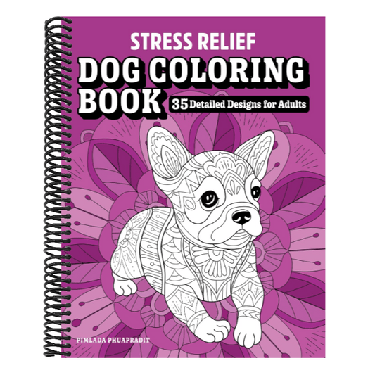 Stress Relief Dog Coloring Book: 35 Detailed Designs for Adults