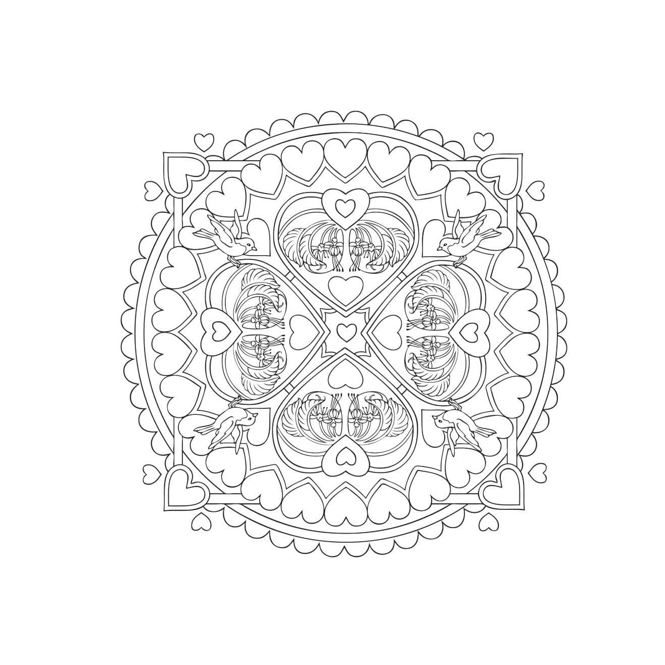 Creative Haven Heart Mandalas Coloring Book