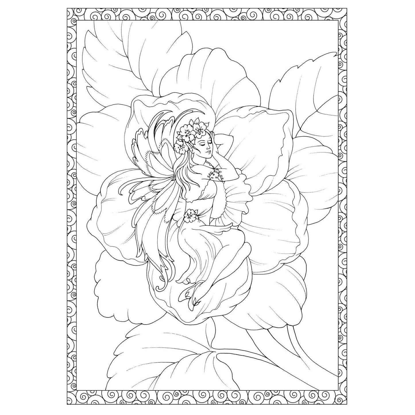 Creative Haven Enchanted Fairies Coloring Book