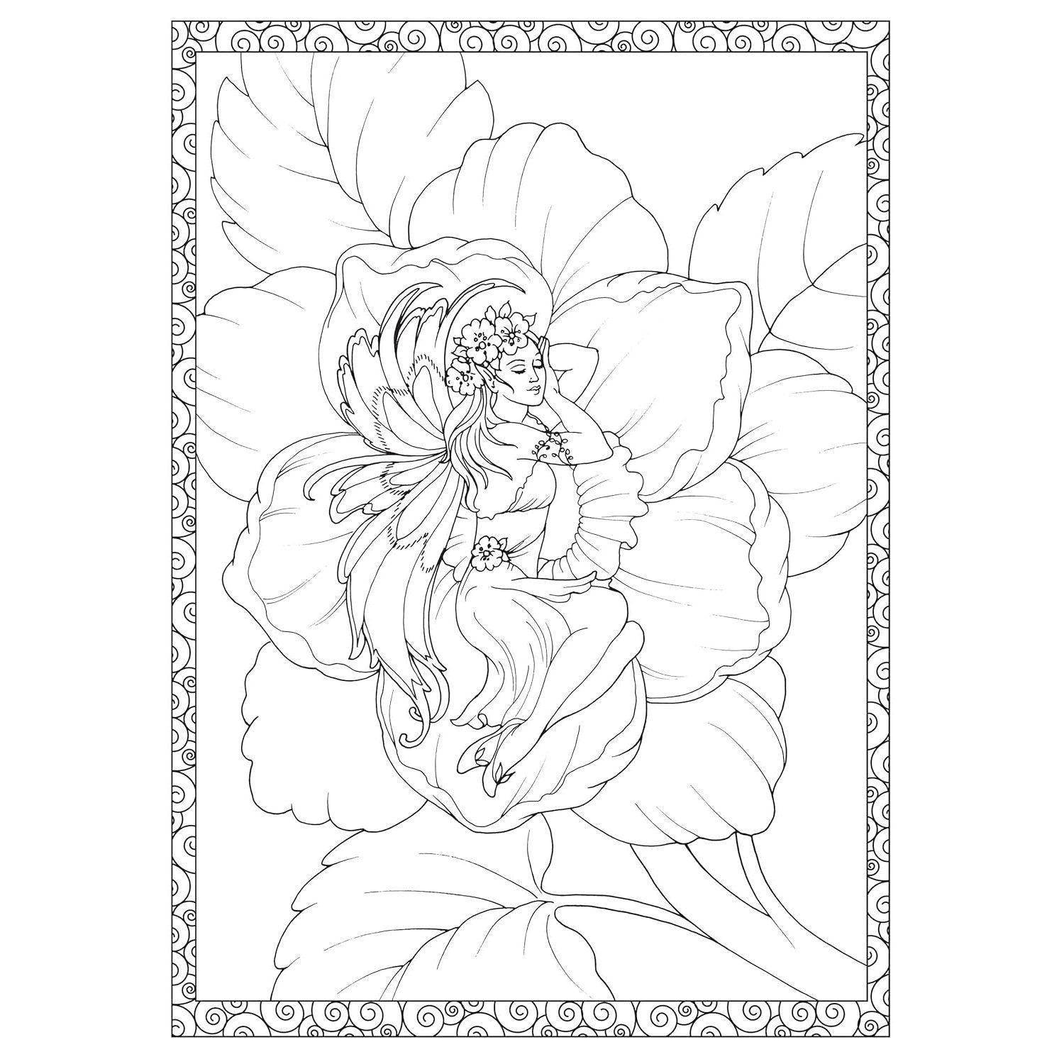 Creative Haven Enchanted Fairies Coloring Book