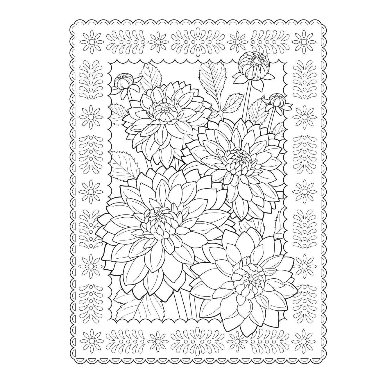Creative Haven Flowers of the World Coloring Book