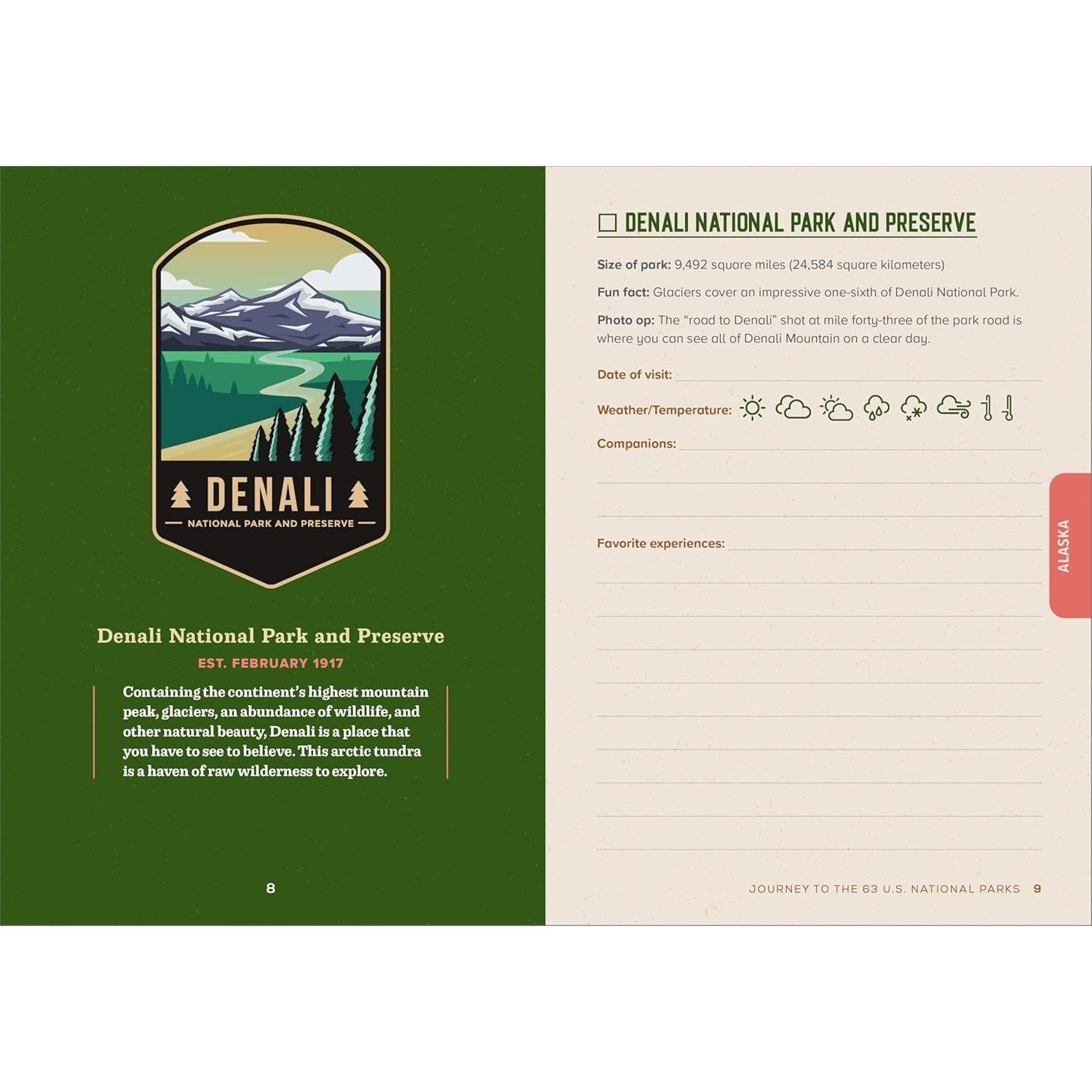 Journey to the 63 U.S. National Parks: A Journal to Plan, Record, and Remember Your Adventures