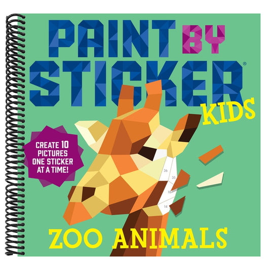 Paint by Sticker Kids: Zoo Animals: Create 10 Pictures One Sticker at a Time!