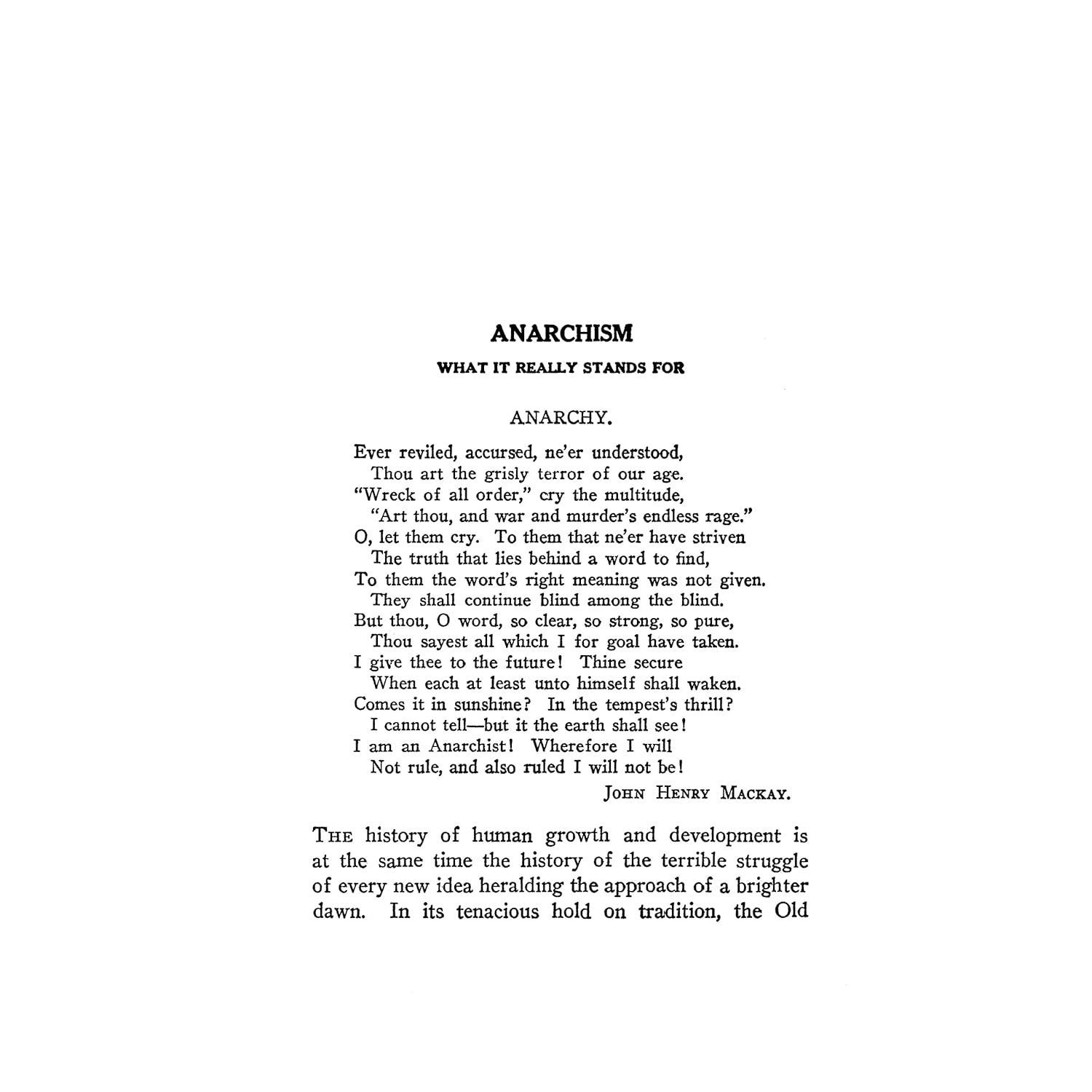 Anarchism and Other Essays