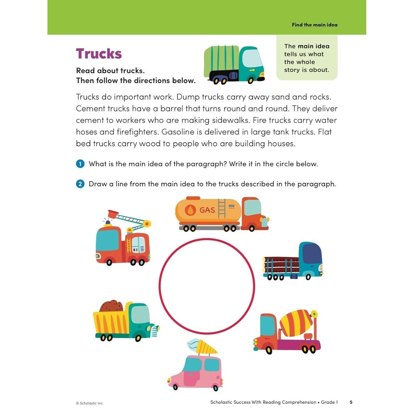 Scholastic Success with Reading Comprehension Grade 1 Workbook