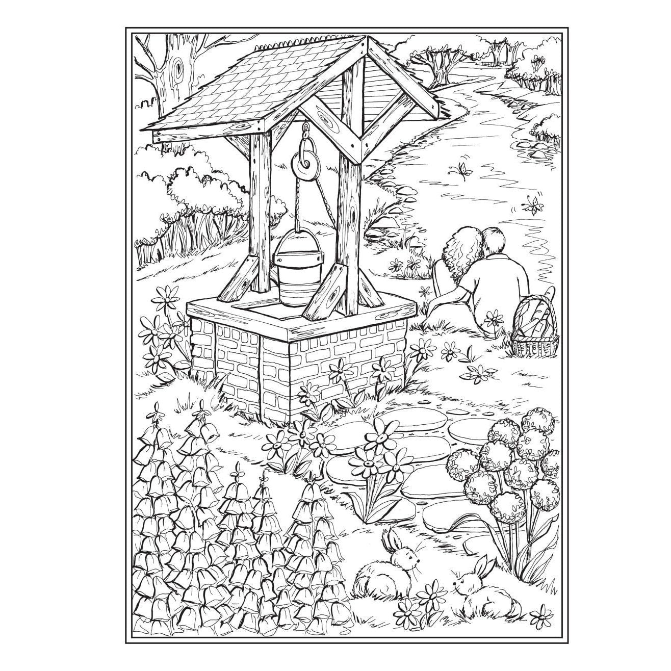 Creative Haven Romantic Country Scenes Coloring Book (Spiral Bound)